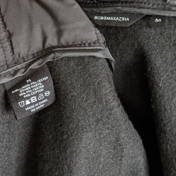 BCBGMaxAzria Jacket Puffer Hooded Zip Front Lightweight Fitted Black M NWT - Picture 14 of 15